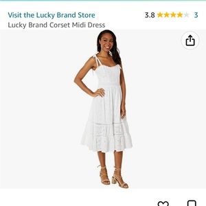 Lucky Brand corseted midi dress. Size small. New with tags
